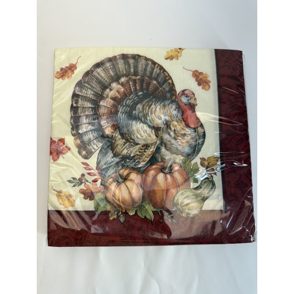 PACK OF 160 Christmas Napkins Timeless Turkey 2 Ply Dinner Paper Napkin USA MADE